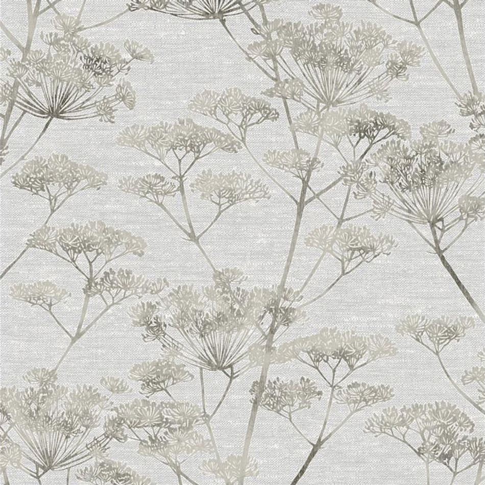 119968 Serene Seed-Head Grey Boutique Wallpaper By Graham & Brown