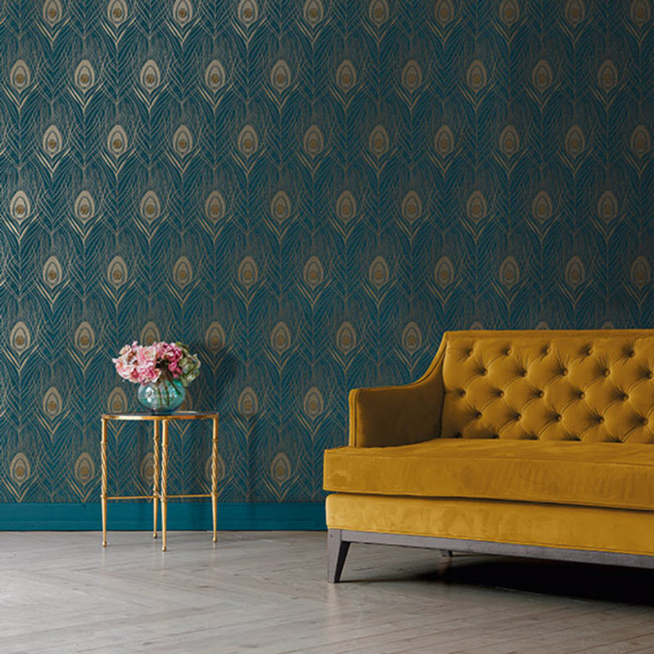 Peacock Absolutely Chic Wallpaper by Galerie Peacock Absolutely Chic Wallpaper by Galerie