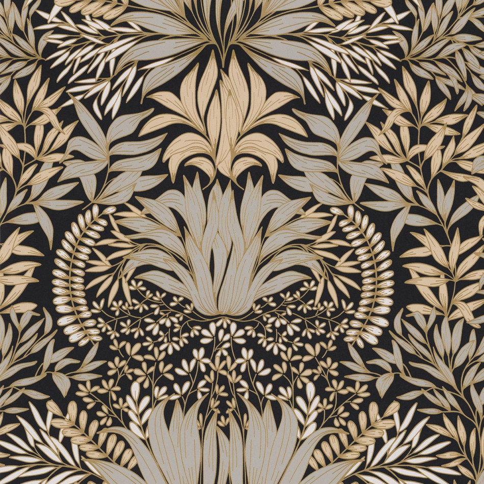 75733670 Chardon Square Jasmin Noir and Dore Wallpaper by Casamance