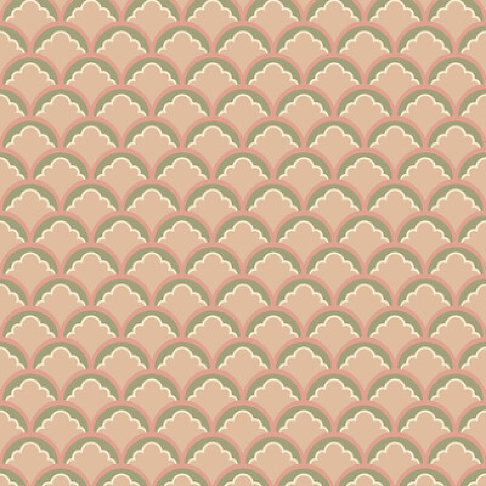 BW45099/2 Mount Temple Small Ashmore Blush/Green Wallpaper By GP & J Baker