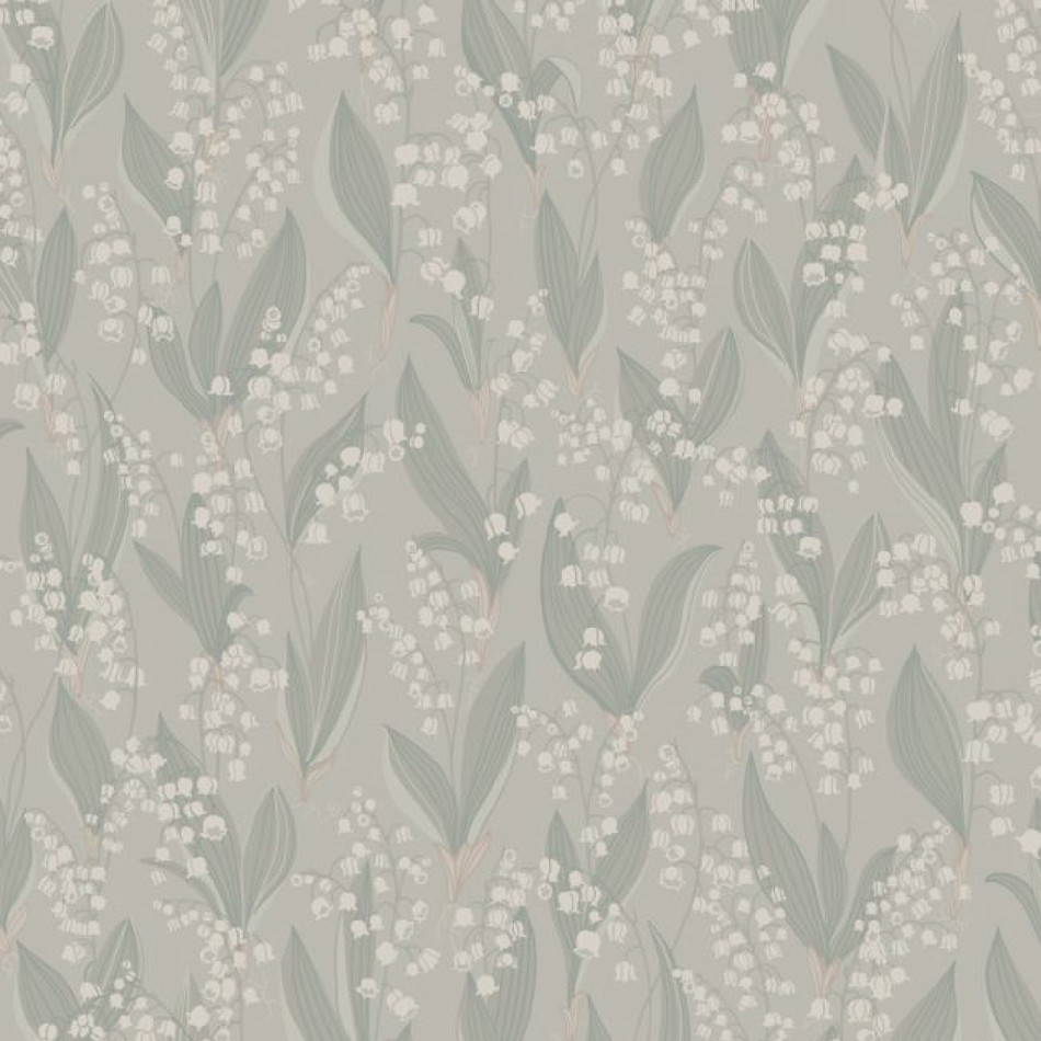 479-38 Liljekonvalj Kolonin Sage Green Wallpaper By Sandberg