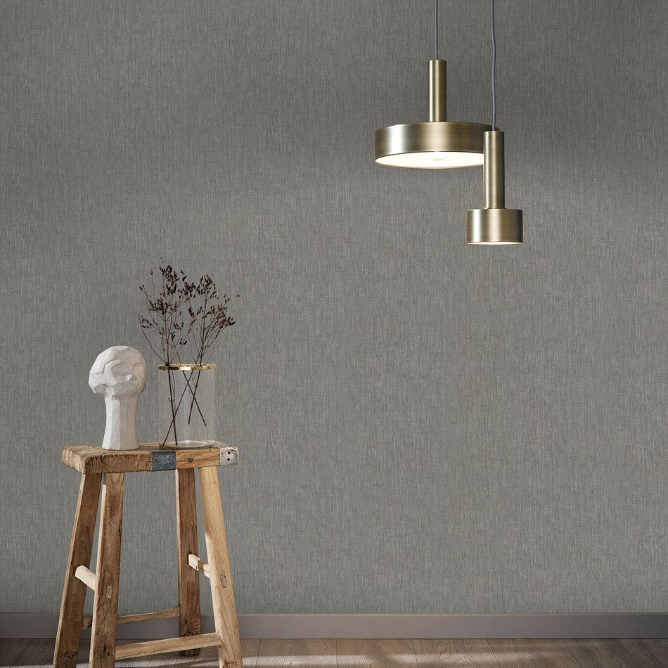 33330 Eden Linen Anthracite Wallpaper By Galerie