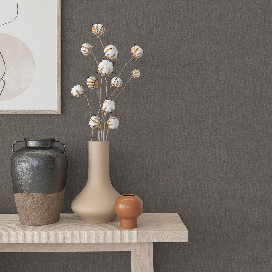 33967 Eden Linen Grey Wallpaper By Galerie