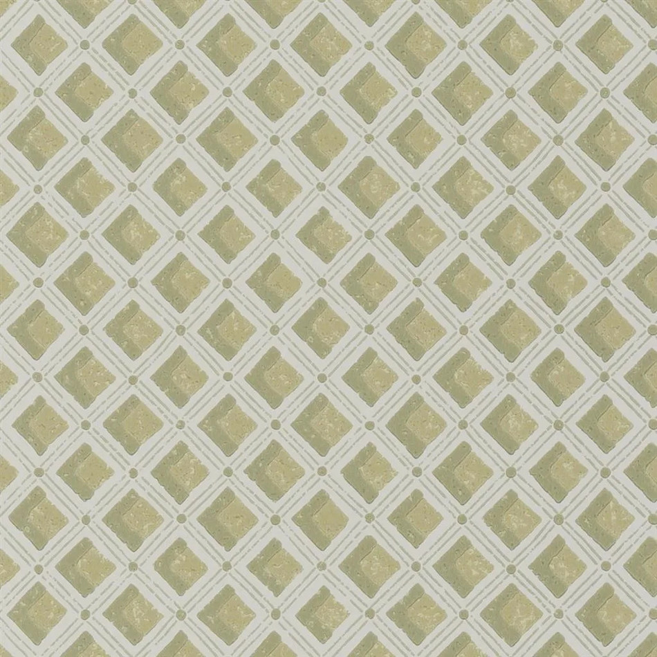 PEH0002/05 Amsee Geometric English Heritage Moss Wallpaper by Designers Guild
