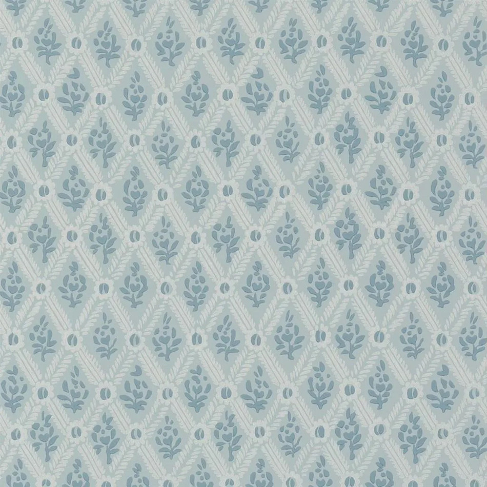 PEH0003/04 St John Street Trellis English Heritage Duck Egg Wallpaper by Designers Guild