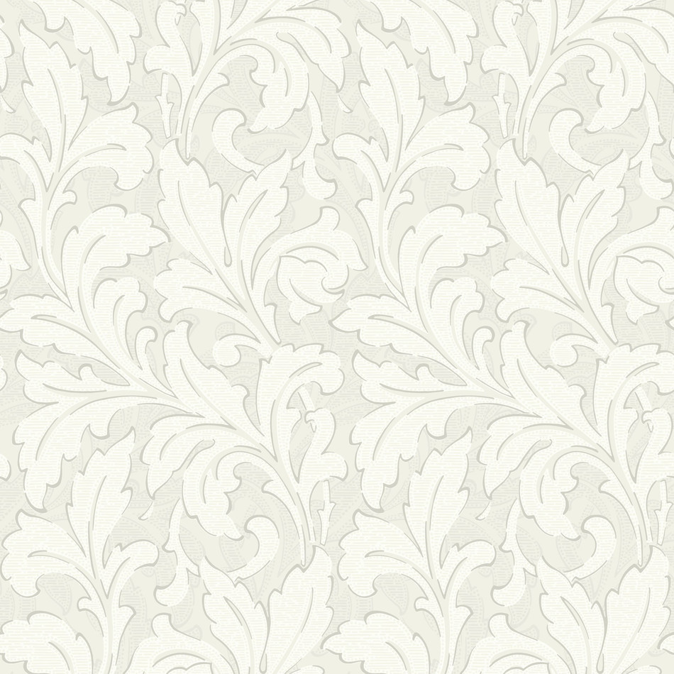 86361404 Acanthe Arts and Crafts Grege Wallpaper by Casadeco
