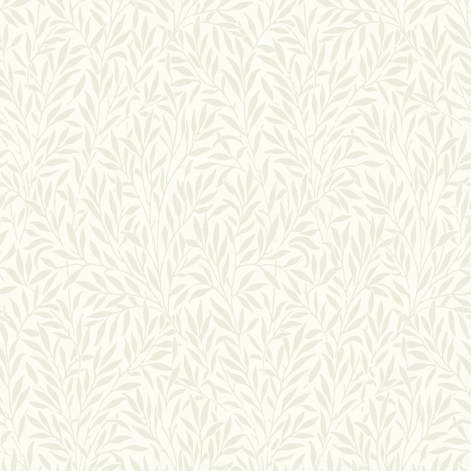 86350211 Willow Arts and Crafts Blanc Ceruse Wallpaper by Casadeco