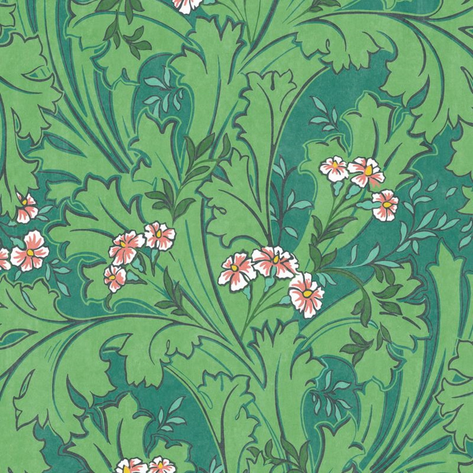 86397687 Mollis Arts and Crafts Vert Prairie Wallpaper by Casadeco