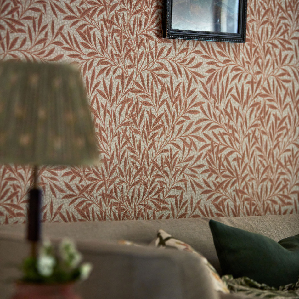 217186 Emery's Willow Emery Walker's House Chrysanthemum Pink Wallpaper by Morris & Co