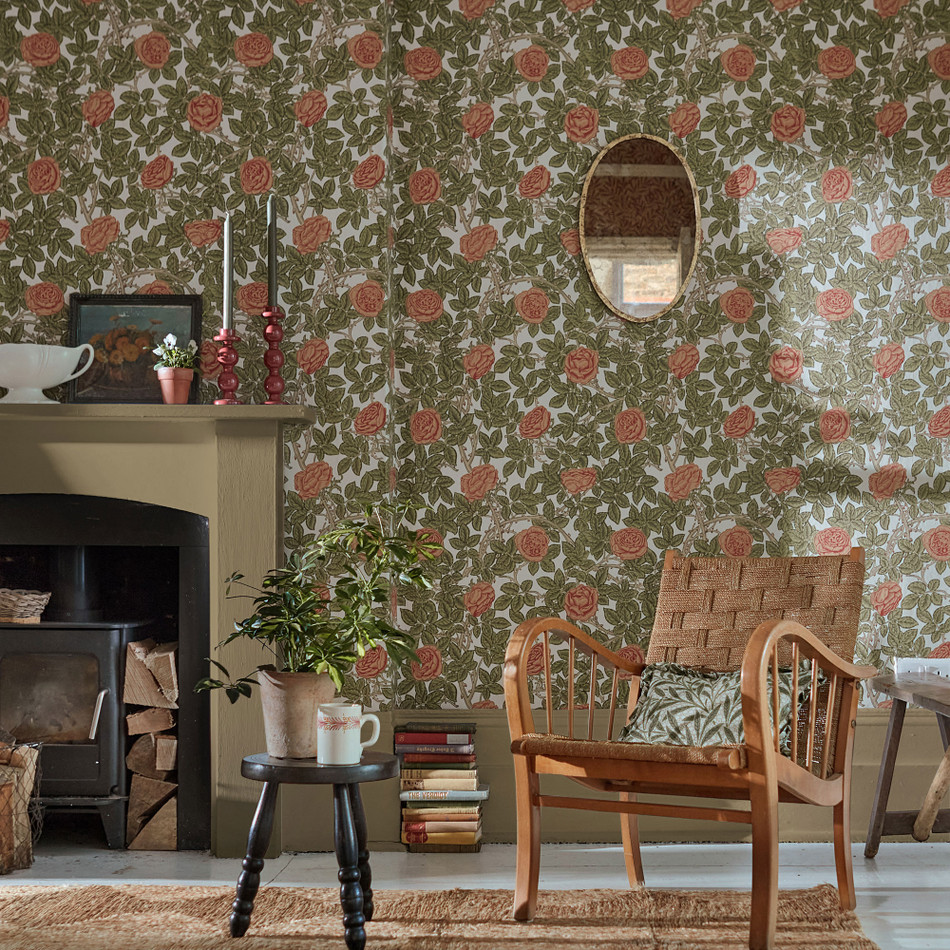217207 Rambling Rose Emery Walker's House Twining Vine Wallpaper by Morris & Co 217207 Rambling Rose Emery Walker's House Twining Vine Wallpaper by Morris & Co