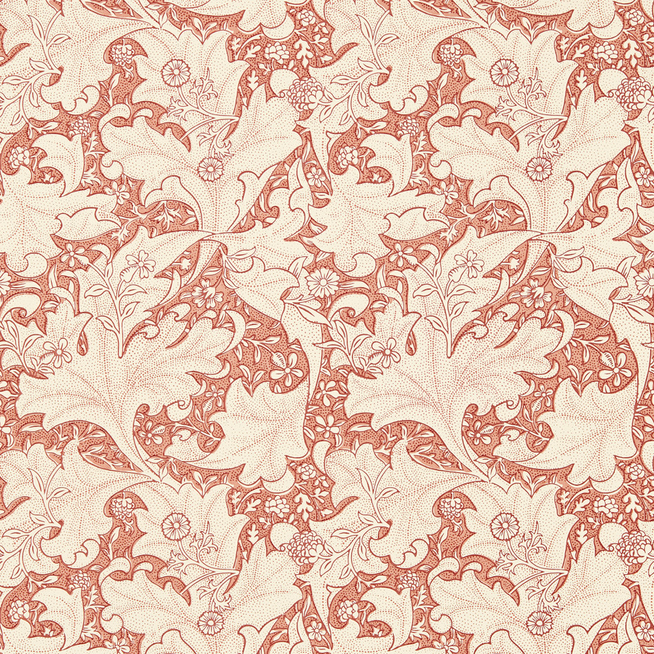 217188 Wallflower Emery Walker's House Chrysanthemum Pink Wallpaper by Morris & Co