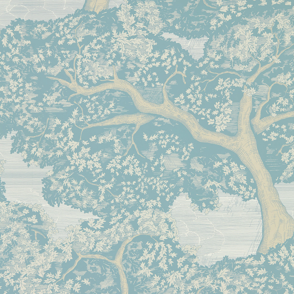 113023 Eternal Oak Colour 4 Skyblue and First Light Wallpaper by Harlequin