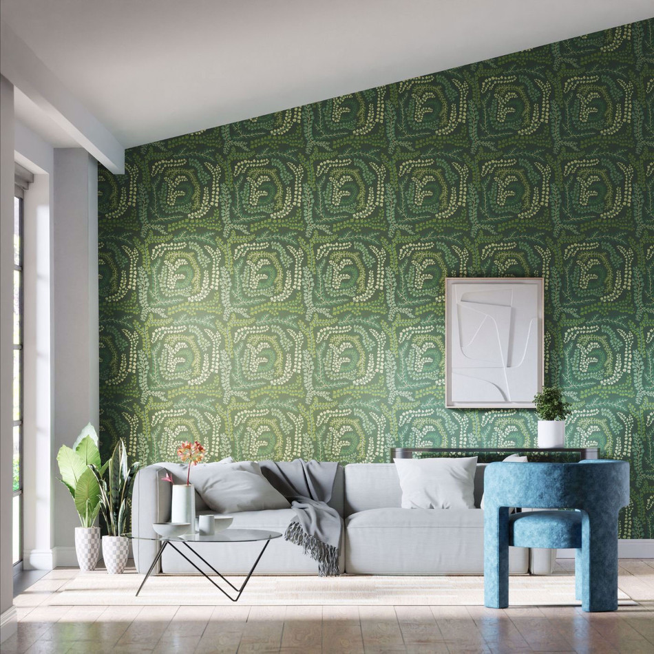 113019 Fayola Colour 4 Fig Leave and Clover Wallpaper by Harlequin 113019 Fayola Colour 4 Fig Leave and Clover Wallpaper by Harlequin