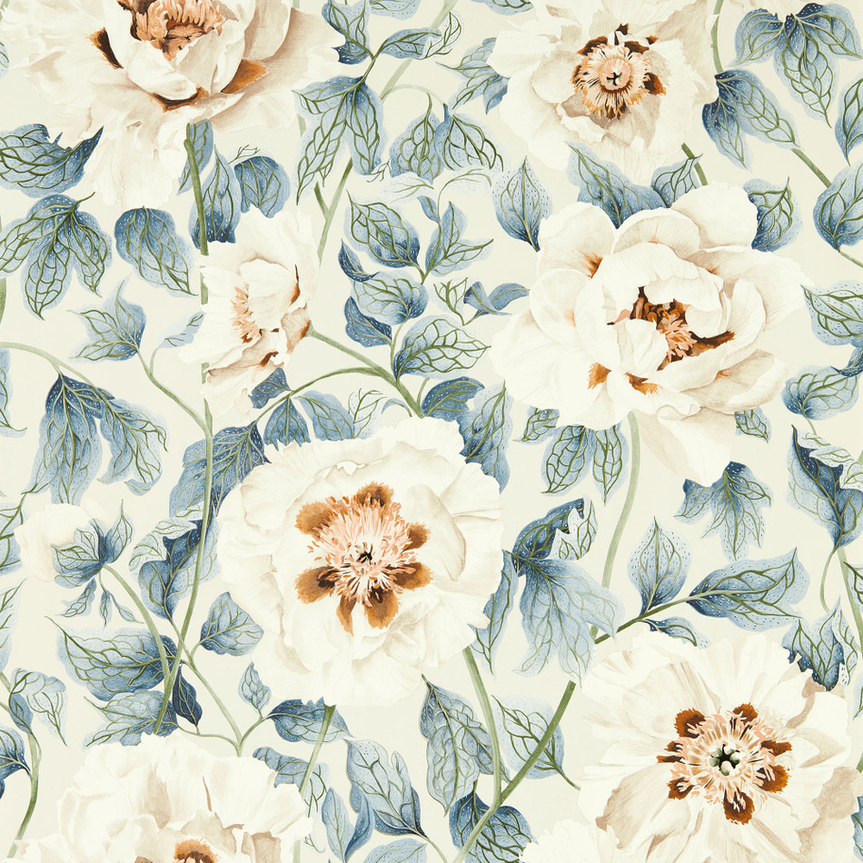 113016 Florent Colour 4 Sail Cloth, Celestial and Clay Wallpaper by Harlequin