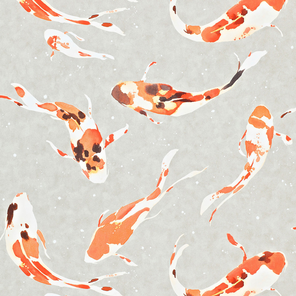 110903 Koi Colour 4 Paprika Wallpaper by Harlequin