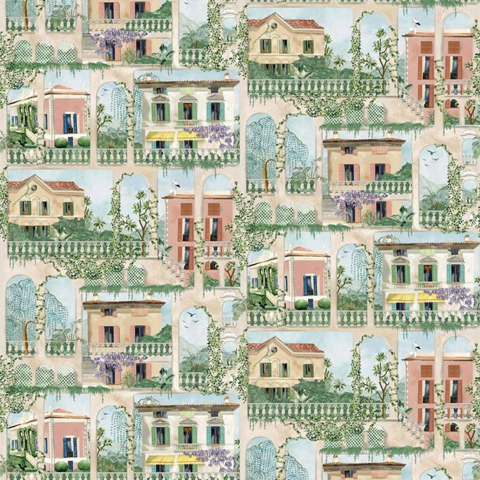 W7813-01 Villa Como Rhapsody Terracotta Wallpaper by Osborne & Little