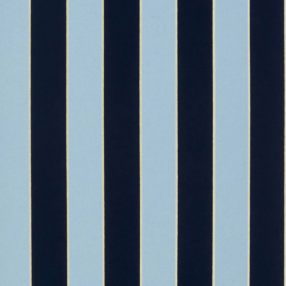 W7780-04 Regency Stripe Navy and Sky Wallpaper by Osborne & Little