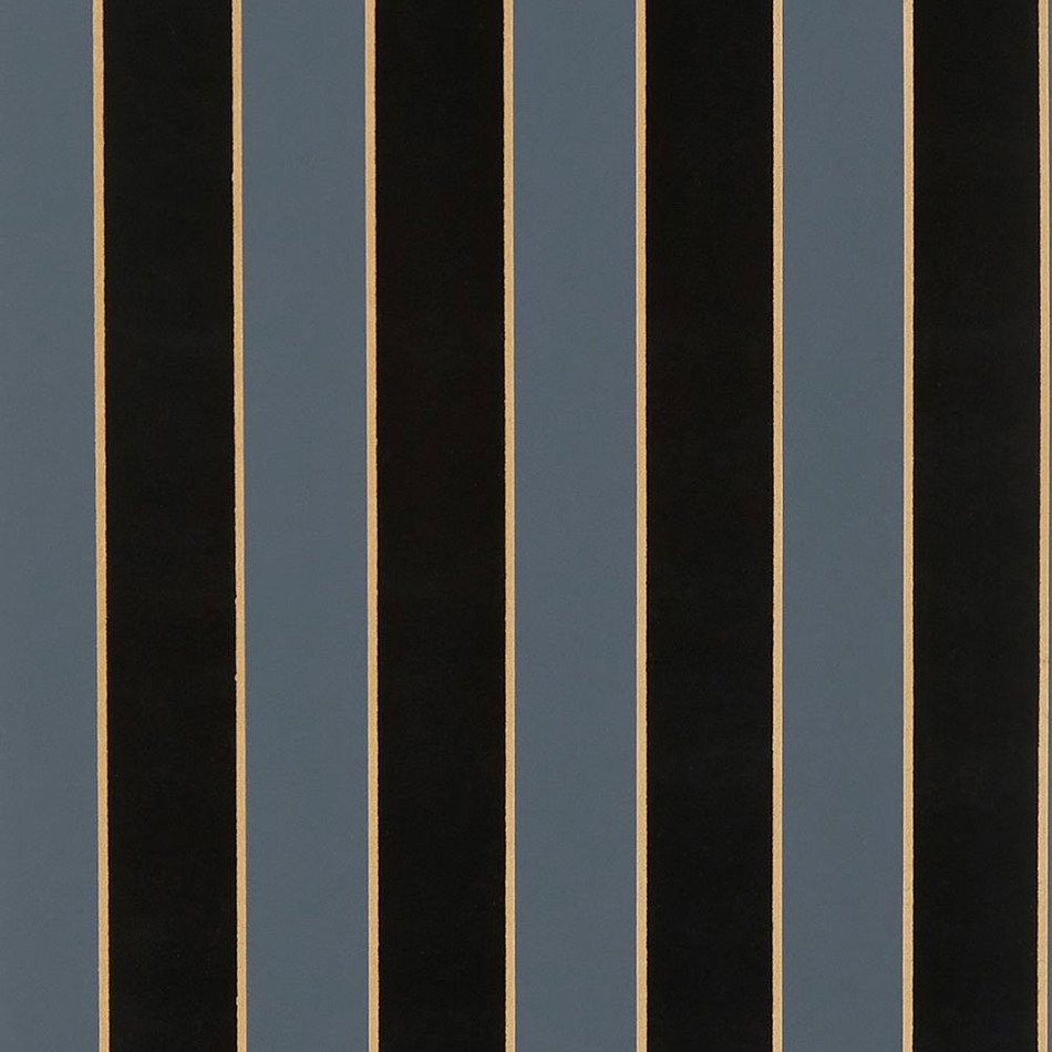 W7780-06 Regency Stripe Midnight and Bronze Wallpaper by Osborne & Little