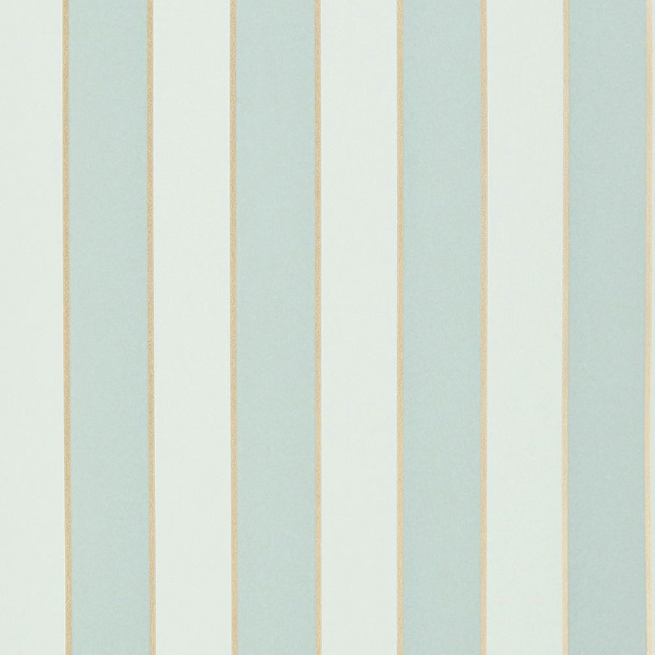 W7780-08 Regency Stripe Aqua and Gold Wallpaper by Osborne & Little