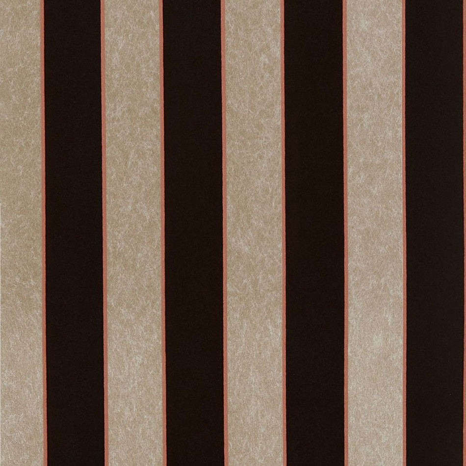 W7780-14 Regency Stripe Bronze and Coral Wallpaper by Osborne & Little