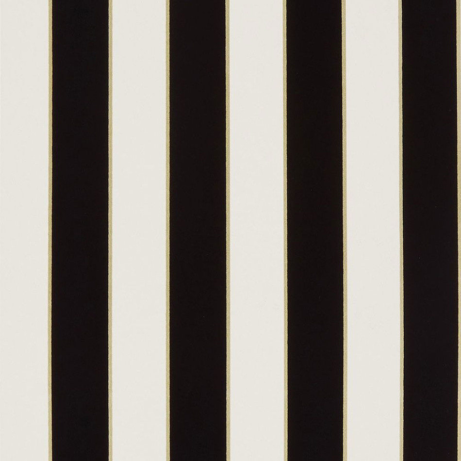 W7780-19 Regency Stripe Ivory and Black Wallpaper by Osborne & Little