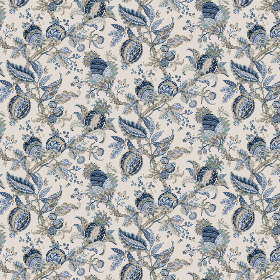 84040 Jacobino Edra Cottage Chic Blue Wallpaper By Galerie