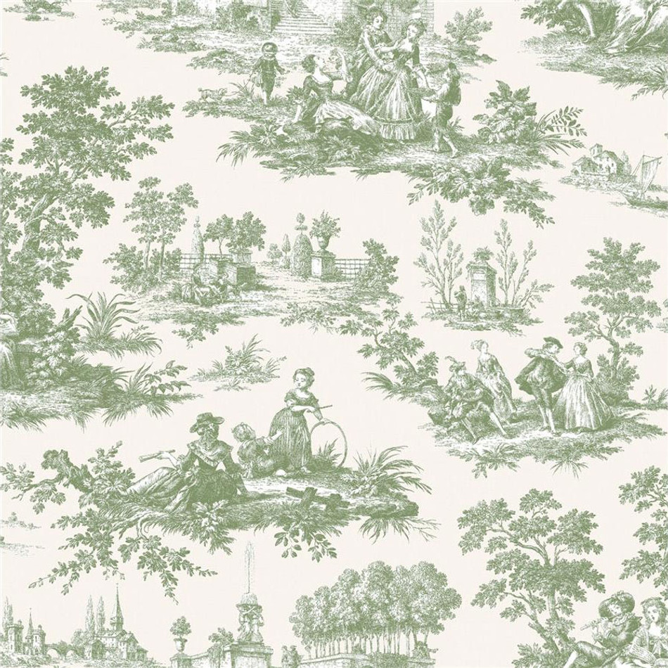 84045 Paesaggio Barocco Cottage Chic Green Wallpaper By Galerie