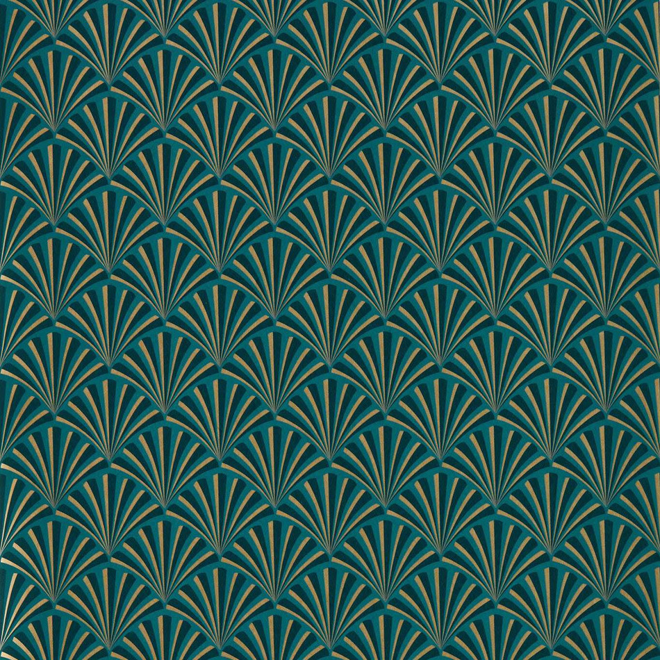 W0164/04 Chrysler Lusso Teal Wallpaper by Clarke & Clarke