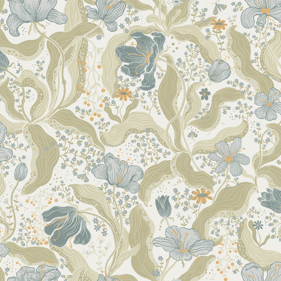 S65115 Bodri Sommarang 2 Blue Wallpaper By Galerie