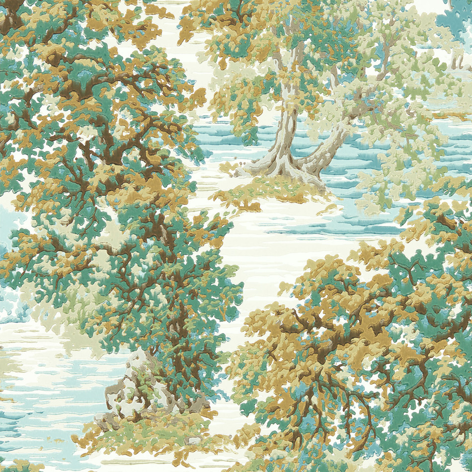 217221 Ancient Canopy Arboretum Moss Wallpaper by Sanderson