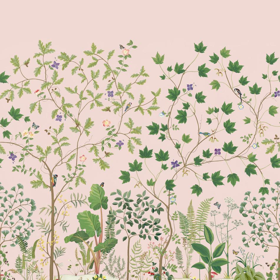 217213 Sycamore and Oak Arboretum Wild Rose Wallpaper by Sanderson