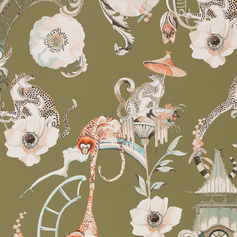 W448/04 Euphoria Temperley London Somerset Green Wallpaper By Romo