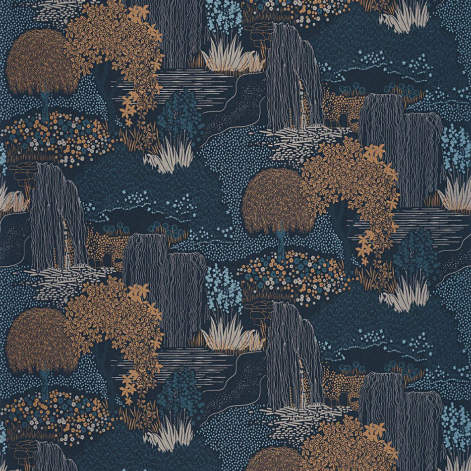 88726759 Niwa Kyoto Bleu Encre Wallpaper by Casadeco