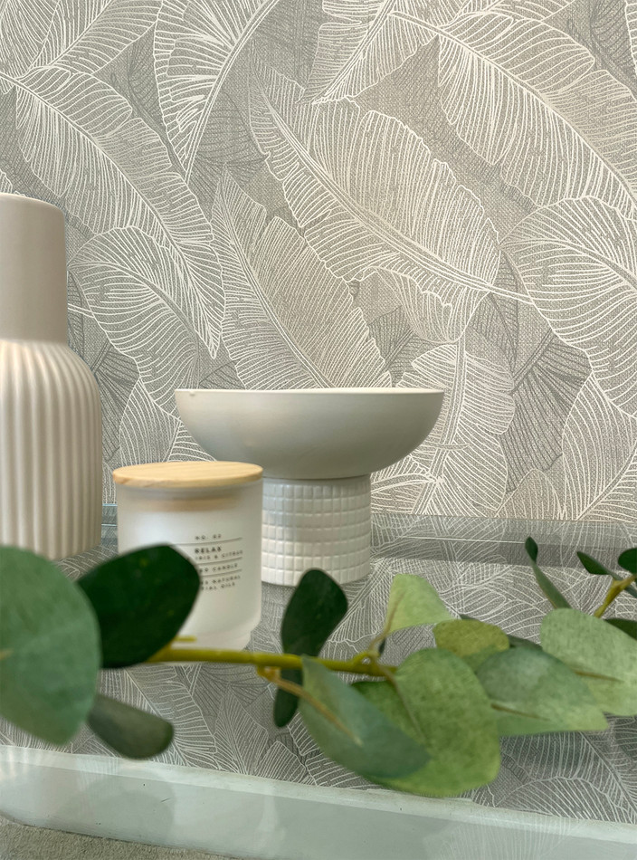 2142 Anaya Leaf Grey Wallpaper by Belgravia 2142 Anaya Leaf Grey Wallpaper by Belgravia