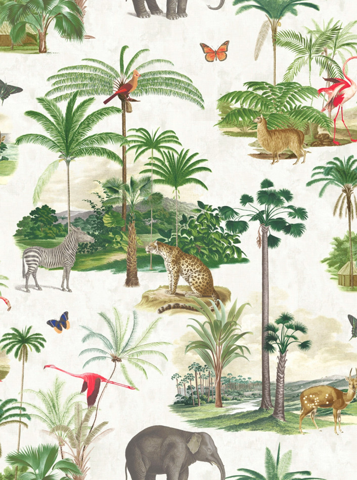 107598 Tropique Zoo Curiosity Wallpaper by Graham and Brown