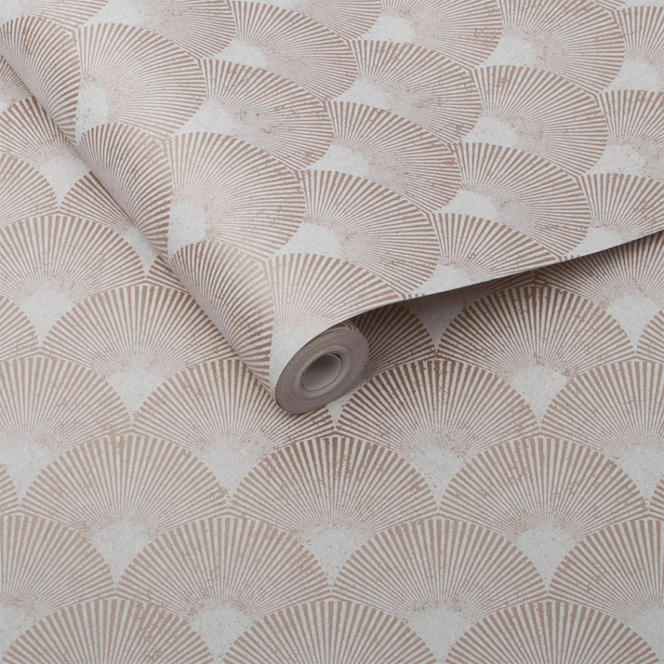 104302 Fan Rose Gold Established Wallpaper by Graham and Brown