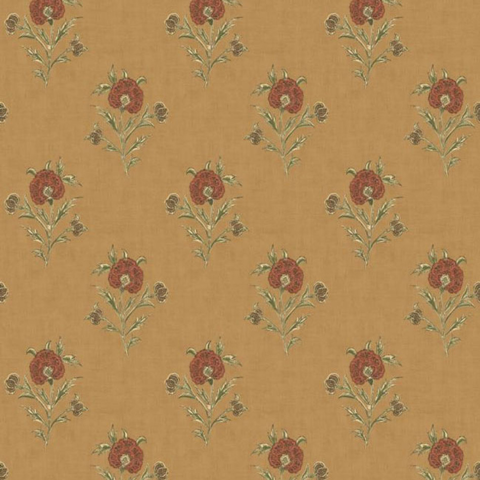 FG111/T128 Somerton Print Club Ochre Wallpaper by Mulberry Home