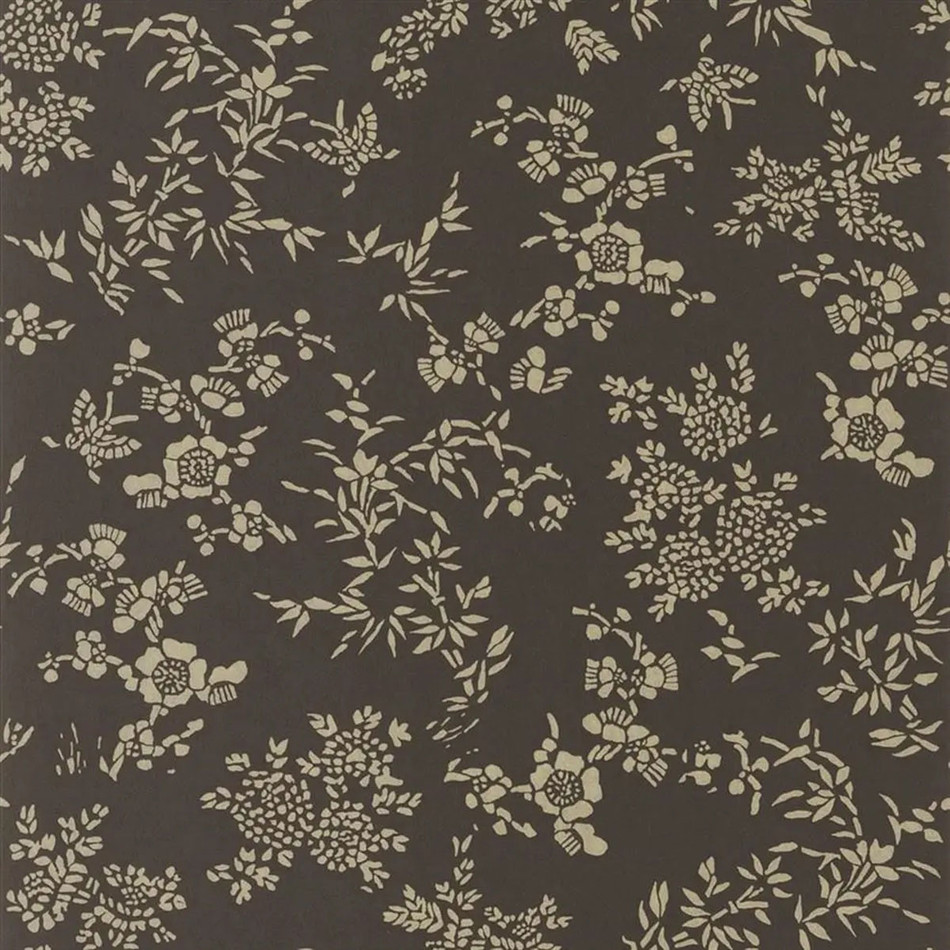 PRL5006/05 Teabowl Calico Signature Loft Chocolate Wallpaper by Ralph Lauren