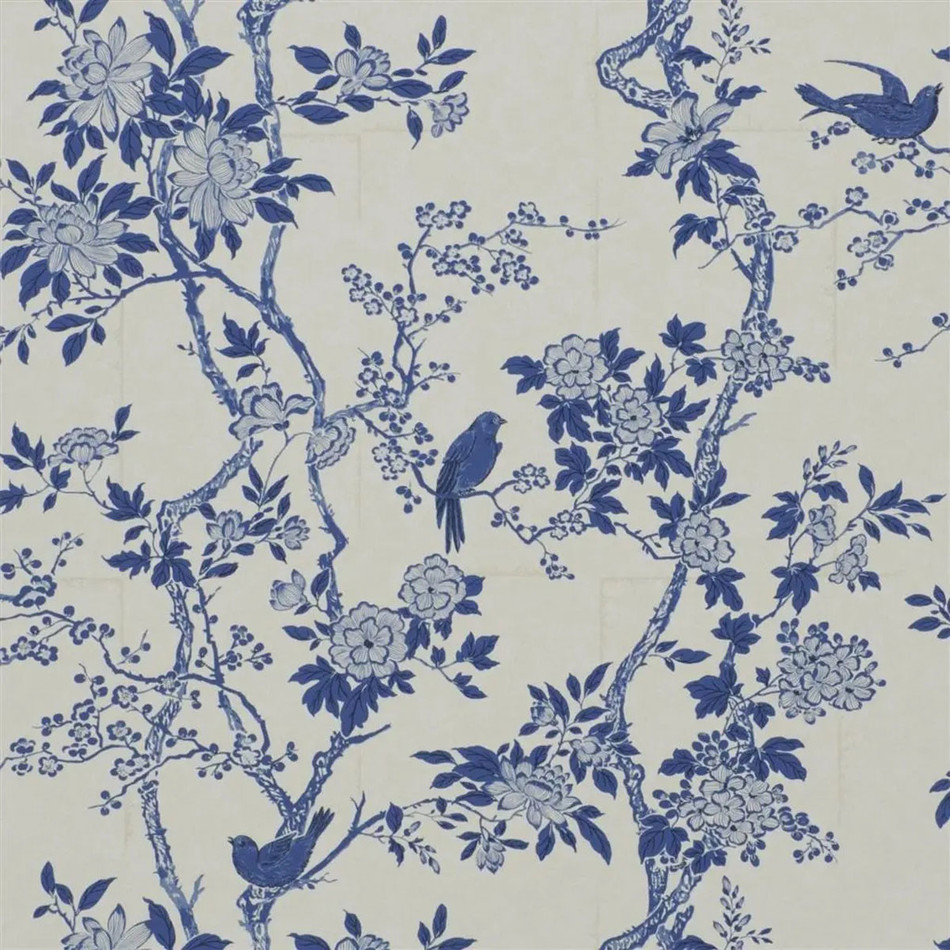 PRL048/05 Marlowe Floral Signature Century Club Porcelain Wallpaper by Ralph Lauren