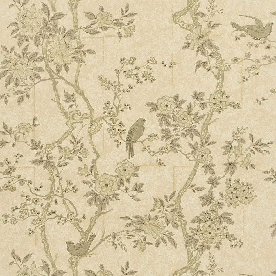 PRL048/06 Marlowe Floral Signature Century Club Mother of Pearl Wallpaper by Ralph Lauren