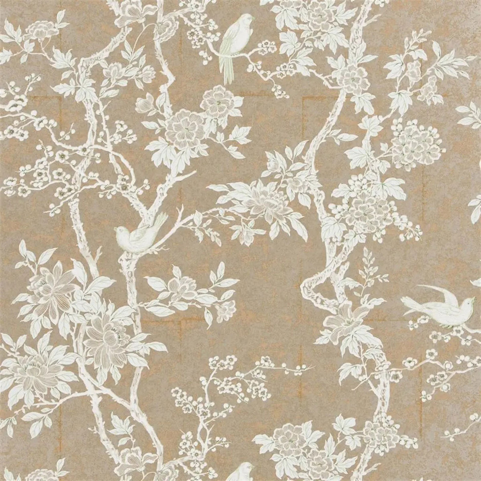 PRL048/07 Marlowe Floral Signature Century Club Sterling Wallpaper by Ralph Lauren