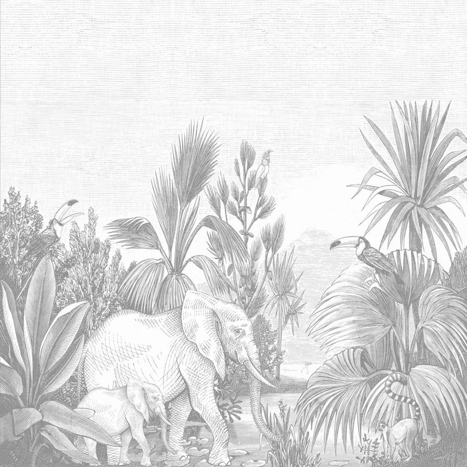 154-159061 Jungle Mural Forest Friends Wallpaper By Today Interiors