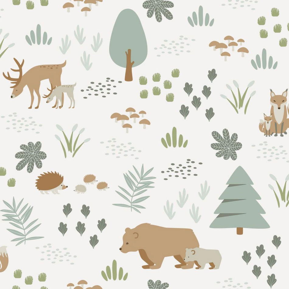 157-139247 Woods Forest Friends Wallpaper By Today Interiors