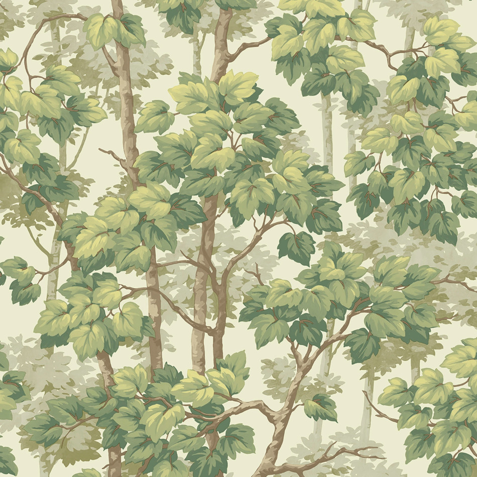 2501 Rivington Tree Green Cream Wallpaper by Belgravia