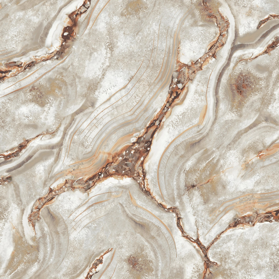 529418 Vasari Marble Natural & Rust Wallpaper by Rasch