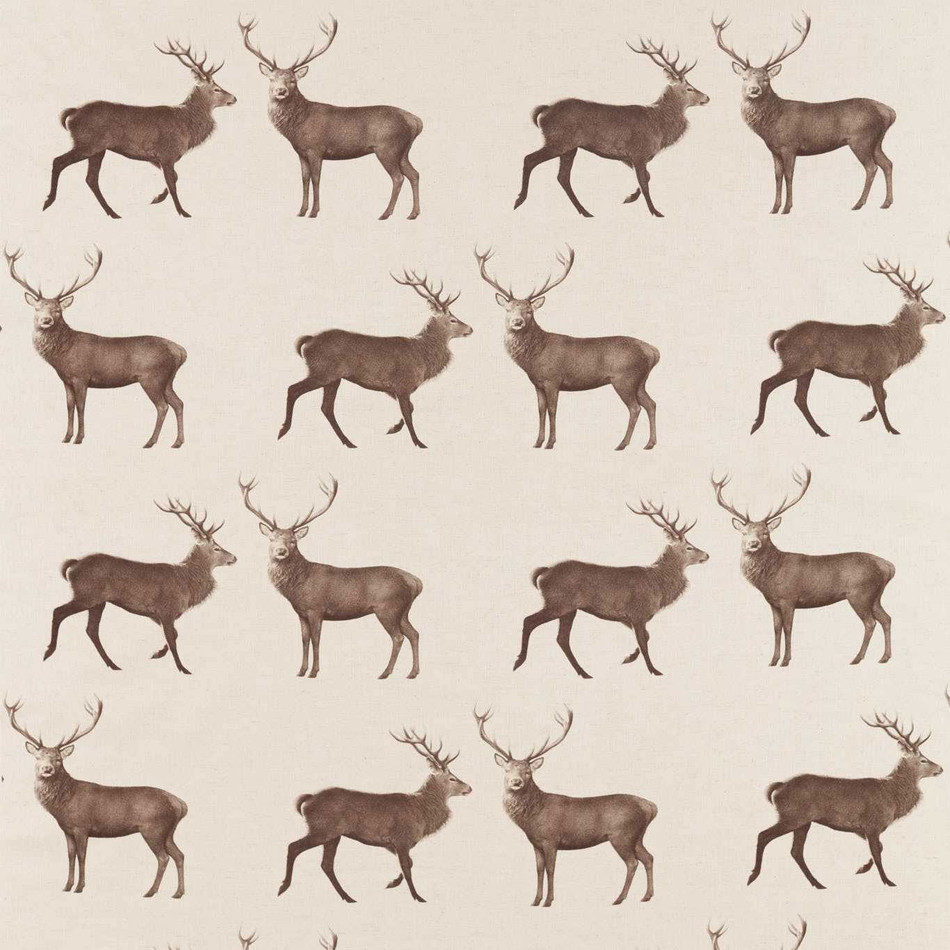 226528 Evesham Deer Arboretum Linen and Chalk Fabric by Sanderson