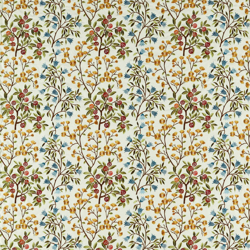 237314 Foraging Embroidery Arboretum Rowan Berry Fabric by Sanderson
