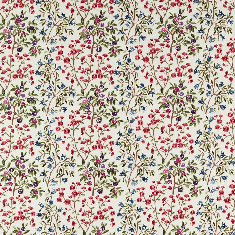 237315 Foraging Embroidery Arboretum Meadow Violet Fabric by Sanderson