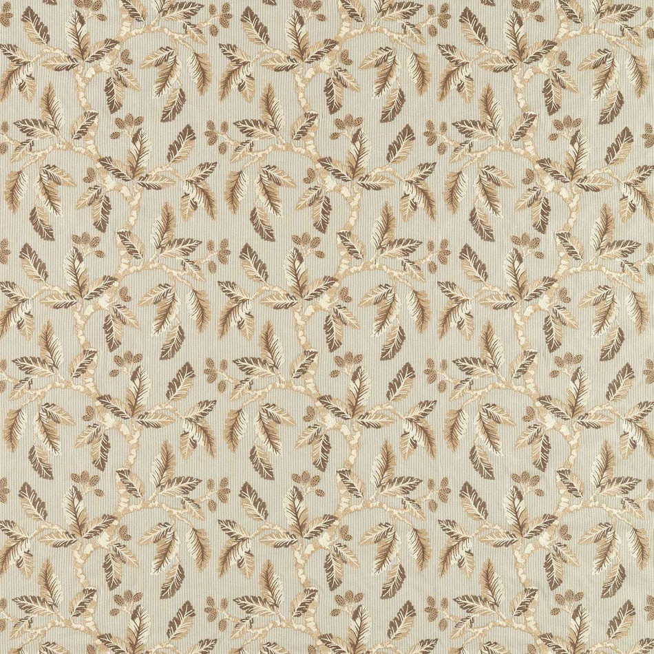 237322 Oaknut Stripe Arboretum Flax Multi Fabric by Sanderson