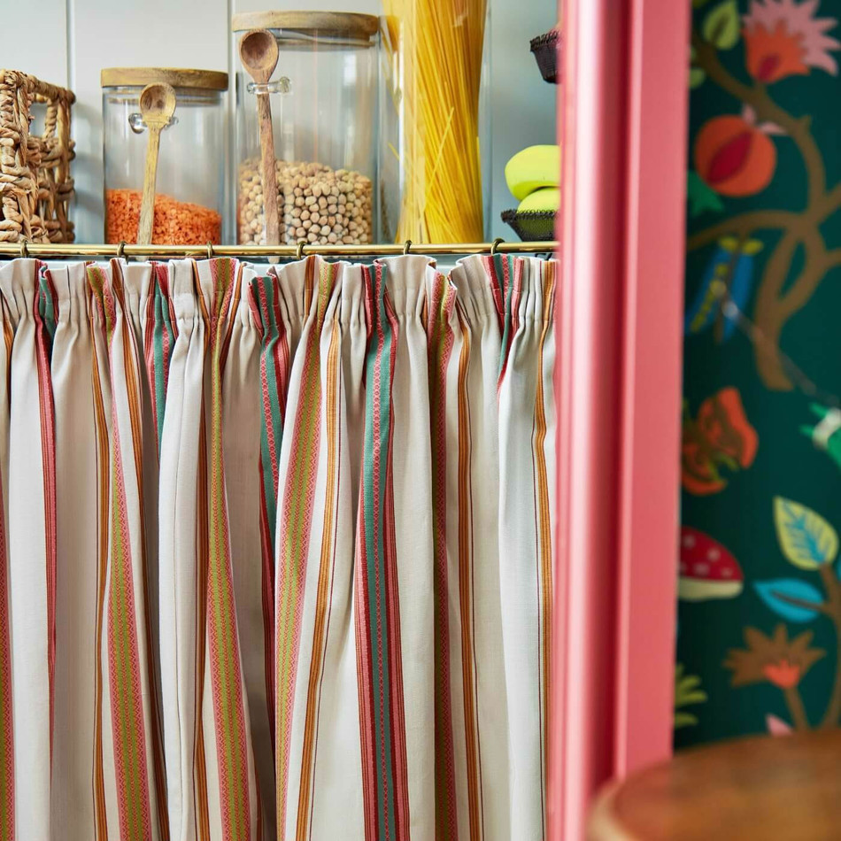 237329 Valley Stripe Arboretum Rowan Berry and Cream Fabric by Sanderson 237329 Valley Stripe Arboretum Rowan Berry and Cream Fabric by Sanderson